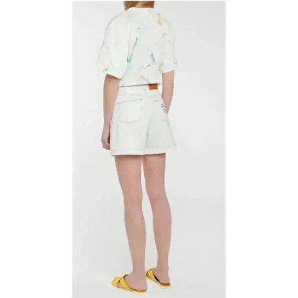 STELLA MCCARTNEY 23 Old Bond Street London Denim Shorts In White Wash - Picture 4 of 8